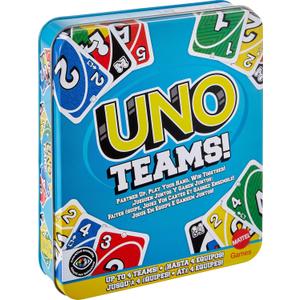 Mattel Games UNO Teams Card Game for Kids, Adults & Family Night, Parties & Travel with Special Rules
