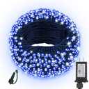 FairyGlim Christmas String Lights Plug in,33FT 100 LED String Lights with 8 Modes & Timer, Xmas Decorations for Trees Wreath, Outdoor Indoor Yard Garden Party Decor, Blue
