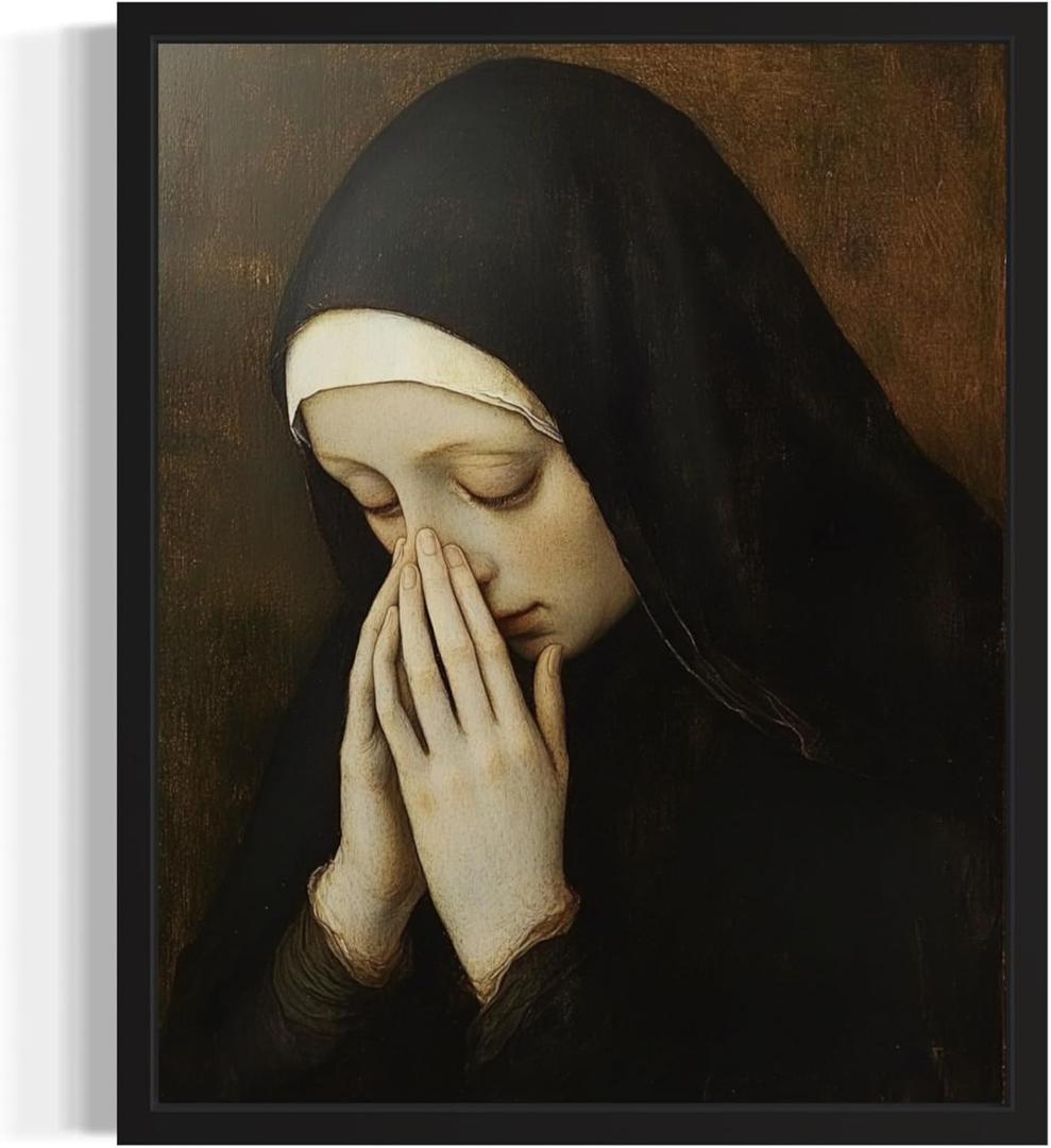 Nun Funny Bathroom Wall Art Print Poster, Famous Celebrity Vintage Funny Classical Clothespin, Humor Amusing Toilet Art Pinching Nose Decor Gallery 13 (Nun, 11 x 14 inches, Unframed)