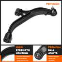 Front Lower Control Arms w/Ball Joints Replacement Suspension Kit for Town & Country/Dodge Caravan/Dodge Grand Caravan 2001-2007, for Voyager 2001-2003 with Sway Bar End Links Tie Rod Ends (10PCS)
