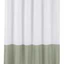 ALYVIA SPRING Waterproof Fabric Shower Curtain Liner - Soft & Light-Weight Cloth Shower Liner, 3 Bottom Magnets, Hotel Quality & Machine Washable - Standard Size 72x72, White and Sage