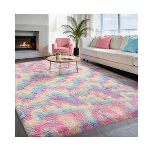 Ophanie Rainbow Rug for Bedroom Girls, Unicorn Colorful Fluffy Soft Cute Fuzzy Area Rugs, Shag Plush Shaggy Bedside Floor 4x6 Furry Carpet for Kids Baby Teen Dorm Nursery Home Decor Aesthetic