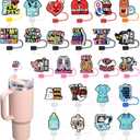 25 Pack Medical Straw Covers Cap for Tumblers, 10mm Cute Dust-Proof Straw Topper for Water Bottles Stanley Cups Accessories Gifts For Women Party Favors