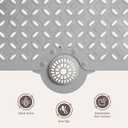 OTHWAY Bath Mat for Tub Non Slip: 39" X 17" Long Bathtub Mat with Hair Catcher│Big Drain Holes Shower Mats for Inside Shower│Machine Washable (Grey)