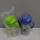 Dr. Brown's Milestones Insulated Sippy Cup with Straw and Handles, Spill-Proof Tumbler with Lid, 2-Pack, Blue & Green, 10 oz/300 mL, BPA Free, 12m+