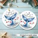 8 x Whale Tail 2025 - Double Sided Ceramic Ornaments for Christmas Tree Decorations, Present for Animal Lover, Hanging Decoration, Whale Gifts for Women, Friend, Family, Coworker