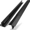 Black Stove Gap Covers (2 Pack)  Fits Gaps 14"27.5" Wide, Flush Countertop-to-Stove Surfaces  T-Shaped Filler with Non-Slip Grip, Heat Resistant Stainless Steel, Easy to Clean