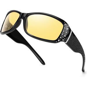 LVIOE Night Vision Glasses for Driving Anti Glare Polarized Sunglasses for Women LN010