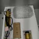 Upgraded Dimmable Glass Floor Lamp for Living Room, Modern Gold Standing Lamp with Clear Ribbed Glass Lampshade & Knob Dimmer, Arc Tall Lamp for Bedroom Office Reading Room, 2700K Led Bulb Included