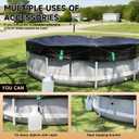 LXKCKJ 18 Ft Round Pool Cover, Solar Pool Covers for Above Ground Pools, Winter Pool Cover Protector with Drawstring Design Increase Stability, PE Tarp Ideal for Waterproof and Dustproof (Black)