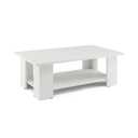 Large 41" 2-tier Wooden Modern Coffee Table with Storage Shelf