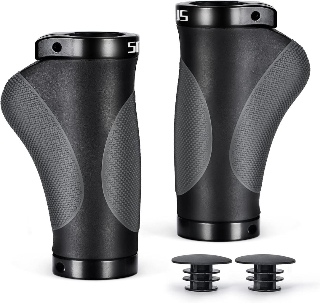 Prunus Bike Grips Rubber Ergonomic Antislip Handlebar Grips for MTB Bicycle Mountain