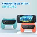 Grips & Wrist Strap Set Switch 2 Joy-Con  Ergonomic Controller Holder, Secure Gaming Accessories for Nintendo Switch 2 & OLED  Comfortable & Anti-Slip Design 2pcs