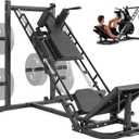 Dripex Leg Press Hack Squat Machine Combo for Home Gym, Professional Adjustable Leg Press Machine for Full Lower Body Workout, Upgraded Leg Press with Transport Wheels, Weight Plates Not Included