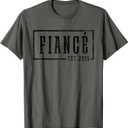 Fianc Est 2025 Future Husband Engaged Gifts Him Engagement T-Shirt Small