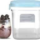 Greek Yogurt Strainer with Lid, Yogurt Maker, Yoghurt Filter with Ultra Fine Nylon Mesh Strainer & Pressure Filtration, 1.5Qt Thick & Creamy Greek Yogurt, BPA-Free, Aqua Blue