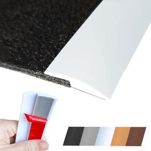 Floor Transition Strip Self Adhesive Carpet Wood Tile Vinyl Flooring Laminate Transition Cover Edge Trim Gap Doorway Threshold for Uneven Floors Heights Within 5 mm (White, 120 inches)