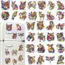 Remuuly 30 Pcs Colorful Animal Diamond Painting Magnets, Summer Diamond Art Magnet Kits for Adults, Hawaiian Tropical Animal 5D Rhinestones Refrigerator Magnetic Stickers for Fridge, DIY Crafts, Gifts