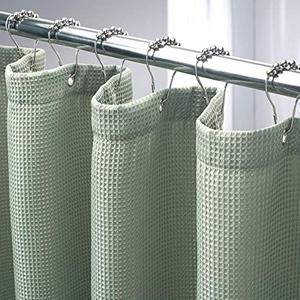 AmazerBath Waffle Stall Shower Curtain, Sage Green Shower Curtain Fabric, Hotel Quality Bathroom Shower Curtains, Heavy Duty, 36 x 72 Inches