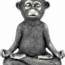 Meditating Monkey Resin Statue - Yoga Pose Monkey Sculpture for Zen Home Decor, Meditation Room & Office