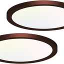 hepside 2PACK Flush Mount LED Ceiling Light Fixture Oil Rubbed Bronze, 12Inch 28W, Dimmable 3000K-4500K-6000K 3 Color Ceiling Lamp 3200LM Low Profile Ceiling Light for Kitchen Bedroom Hallway (12Inch-2packs)