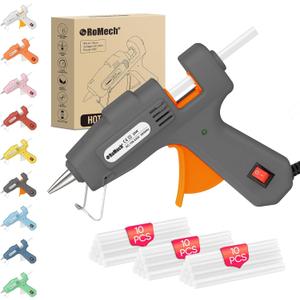 ROMECH 20W Mini Hot Glue Gun with 30 Glue Sticks Set, Fast Preheating Hot Glue Gun Kit Heavy Duty Gluegun for Craft, DIY, Repairs (Grey)