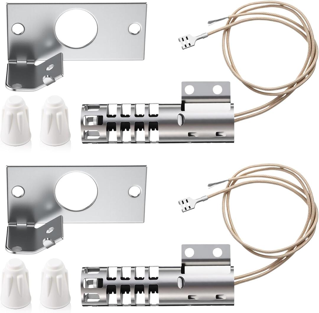 Hortsun 2 Set Gas Range Oven Igniter Replacement Compatible with GE WB2X9154 WB13K10027 XL44-120V Ignitor for Gas Stove & Broiler Models