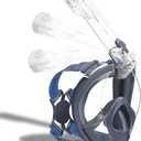 SABRE COVE Full Face Snorkel Mask Adults with Ear Pressure Equalizer, Fully Enclosed CO2 Outflow, Silicone Bonding Anti-Leak&Fog,Buckle Folding for Portability-L/XL NavyBlue