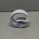 Smart LED Table Lamp, 4-in-1 Wireless Charger, Music Rhythm Ambient Night Light, Alarm Clock, and Bluetooth Speaker with App Control, G-Shaped Lamp for Bedroom, Office and Home Decor (White)