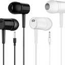 Acoustic Stereo Earbuds 2Pack Black And White