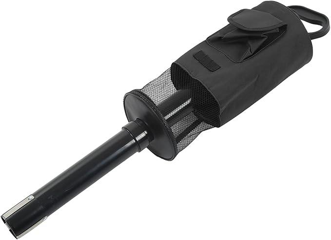 Golf Ball Retriever, Large Capacity Shag Tube Golf Ball Shagger, Pocket Storage Picker with Detachable Tube for Outdoor Course, Black