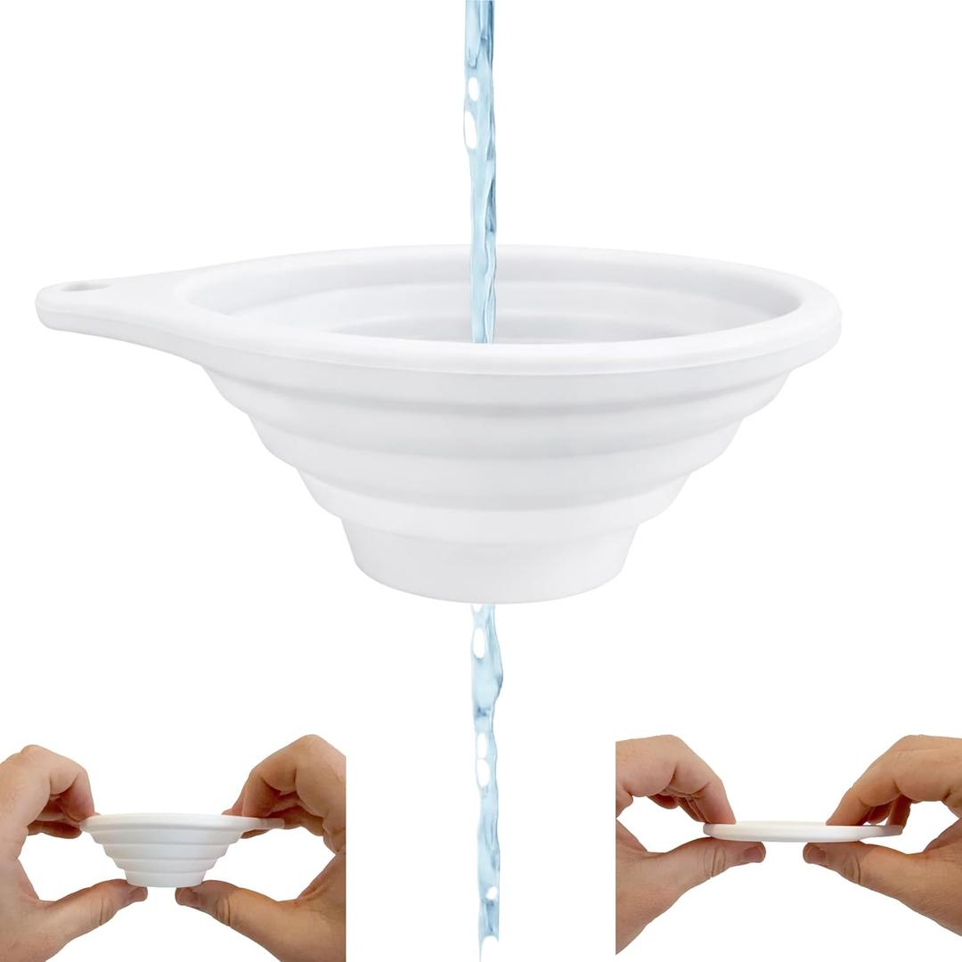 Discreet Kidney Stone Urine Strainer [1 Pack], Collapsible Compact 4 Inch Soft Silicone Funnel, 316 Stainless Steel Fine Mesh Filter, Small Portable & Reusable Calculi Specimen Catcher