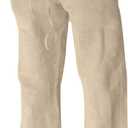 Puimentiua Cotton Linen Pants Men Casual Loose Fit Elastic Drawstring Waist Summer Beach Pants (Beige, XL)