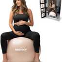 BABYGO Birthing Ball - Pregnancy Yoga Labor & Exercise Ball & Book Set Trimester Targeting, Maternity Physio, Birth & Recovery Plan Included Anti Burst Eco Friendly (65cm - Manual, Nude)