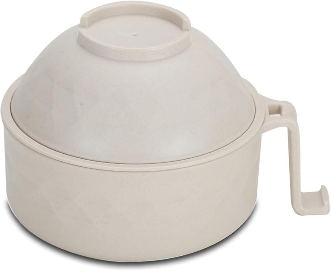 Layron Ramen Cooker Ramen Bowl 33oz Microwave Noodle Bowl College Dorm Room Essentials for Girls for Boys Apartment Essentials-White