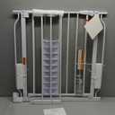 Baby Gate No Drilling, 29"-40" Auto Close Dog Gate Indoor for Doorways & Stairs, Pressure Mounted Adjustable Pet Gate, Easy Walk Through Child Gate for Children & Pets Stroller Friendly, White (29-40"Wide, 28"Tall)