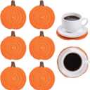 Fall Coasters Set of 6 Pumpkin Drink Coasters Kitchen Decor