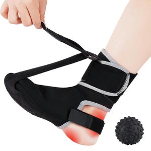 Plantar Fasciitis Night Splint Sock,Soft Plantar Fasciitis Relief with Massage Ball-for Sleeping Arch Pain,Heel Spur,Foot-drop and Achilles Tendonitis,Comfortable Foot Stretcher for Men and Women(S)