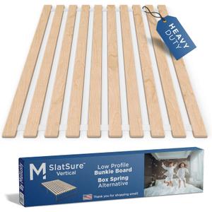 Meliusly SlatSure Full Size Bunkie Board  Heavy Duty Vertical Bed Slats & Foldable Wooden Support Board for Sagging Mattress or Platform Bed Frame, Box Spring Alternative and Replacement