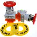 MEETOOT 2pcs Emergency Stop Push Button Switch AC 660V 10A Red Mushroom Cap 1NO 1NC DPST Switch Equipment Lift Elevator Latching Self Lock 22mm Mounting Hole LAY37-11ZS