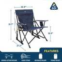GCI Outdoor Kickback Rocker Camping Chair | Portable Folding Rocking Chair with Durable Armrests, Drink Holder & Relaxed Lowered Seat for Comfort Heathered Royal