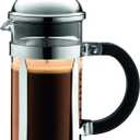 Bodum 12oz Chambord French Press Coffee Maker, High-Heat Borosilicate Glass, Polished Stainless Steel Made in Portugal