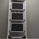 HBTower Step Ladder Folding Step Stool for Adults with Anti-Slip Pedal,330 lbs Capacity for Kitchen, Home,White
