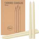 30 Pack Ivory Taper Candles - 10 inch Dripless, Smokeless, and Unscented - Long Burning for 8 Hours - Hand Poured Tall Candlesticks - Ideal for Special Occasions and Home Decor
