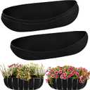 3PCS 30 Inch Planter Basket Liners Fabric Window Box Liners Felt Trough Planter Liner Replacement Black Flower Basket Liner Non-Woven Hanging Plant Liner for Planters Garden Fence - Avoid Bird Nesting