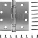 3 Pack - 4.5'' x 4.5'' Commercial Grade Ball Bearing Door Hinge, Non-Removable Pin, UL Listed & 3 Hour Fire Rated, Full Mortise, JS-5BB1 (Satin Chrome)