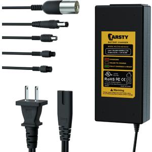 Carsty UL Certified 42V 2A Replacement [Hoverboard Charger] for 36V Lithium Battery with 5 in 1 Universal Plugs - Compatible with Gotrax, Jetson, Segway,Ninebot, Swagtron, Bird Electric Scooters