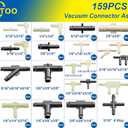 32 Size Automotive Vacuum Tubing Connector Vacuum Tee Connector Assortment Kit 1/8" 3/16" 1/4" 5/16" 3/8"