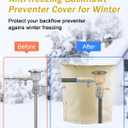 Backflow Preventer Pipe Insulation Cover (5F), POROLIR 20"X16" Thicker Pressure Vacuum Breaker Cover, Water Well Pump Sprinkler Valve Cover for Winter Freeze Protection, Khaki