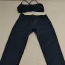 SUUKSESS Women Seamless Workout Sets Strappy Sports Bra High Waist Booty Leggings Outfits (4-6, #2 Dark Green)